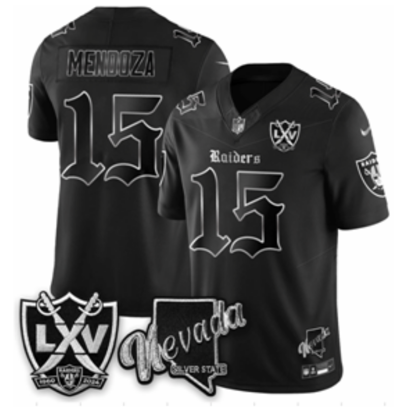 Men 2026 Oakland Raiders #15 Mendoza Black Nike Limited NFL Jersey 082800521->oakland raiders->NFL Jersey